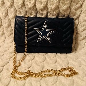 Dallas Cowboys Cuce Women’s Quilted Blue Vegan Leather Cross-body Clutch